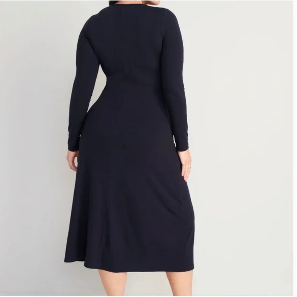 Nwt Old Navy XL Navy Blue Cutout Midi Dress - Picture 3 of 6